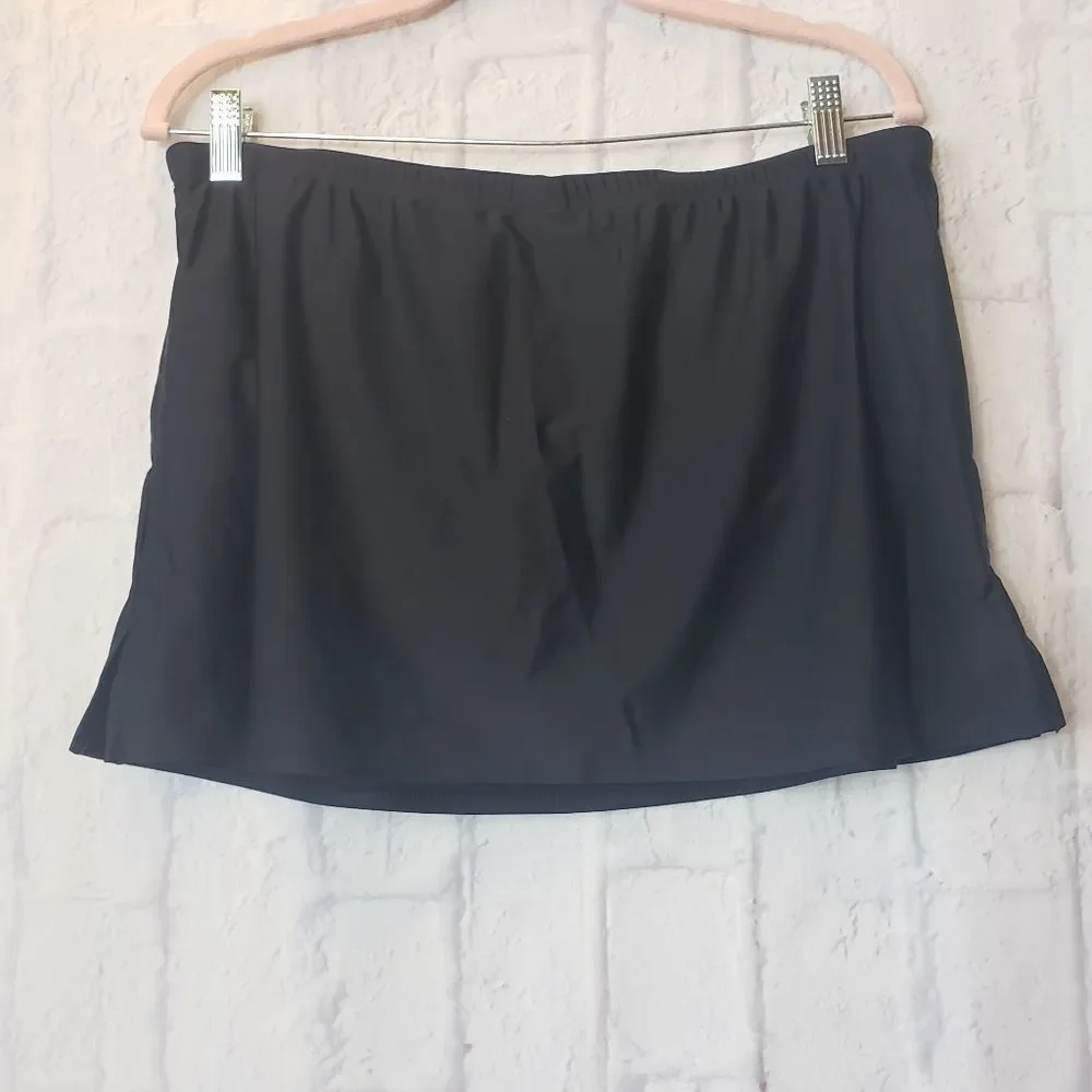 TROPICAL ESCAPE Black Swim Skirt Bathingsuit Bottoms 12